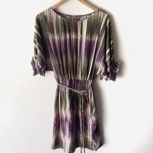 Charlie Jade Silk Brushstroke Print Dolman Dress